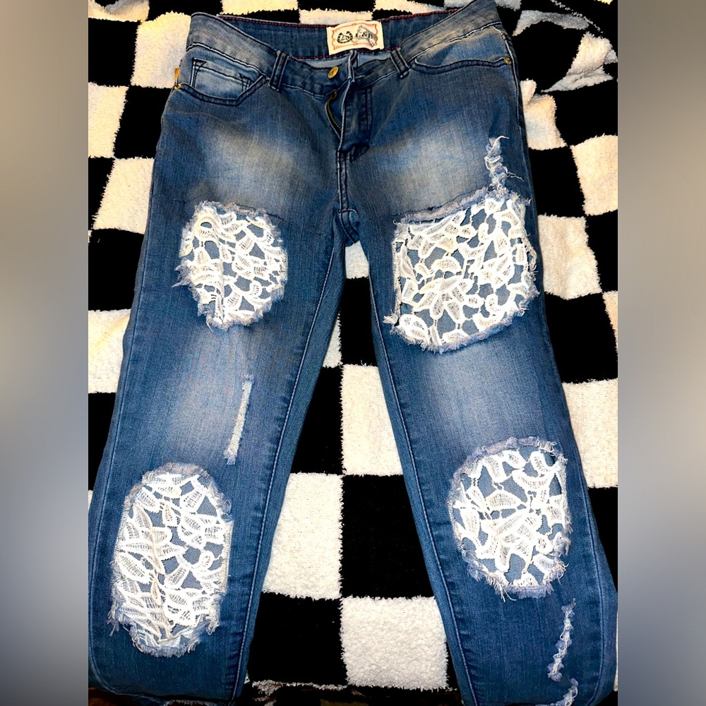 Brand new lace jeans!